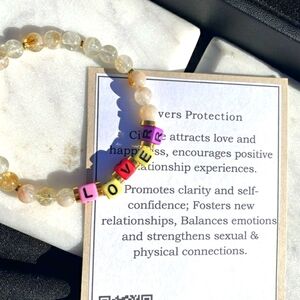 NWT Lover Couples BRACELET gift for her him boyfriend Girlfriend Citrine
